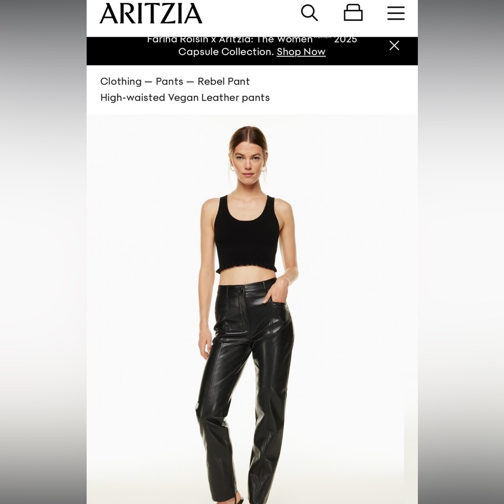 Aritzia Rebel Vegan Leather Pant